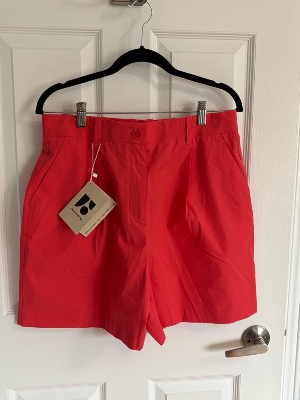Women’s Frank and Oak Red High-Waist Casual Shorts